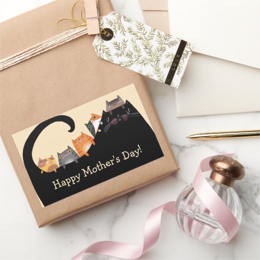 Sticker Rectangulaire Maman & Kittens (Cadeaux)