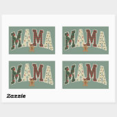 Sticker Rectangulaire Maman Noël Motif Faux Patchwork II (Feuille)