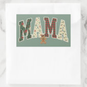 Sticker Rectangulaire Maman Noël Motif Faux Patchwork II (Sac)