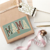 Sticker Rectangulaire Maman Noël Motif Faux Patchwork II (Cadeaux)