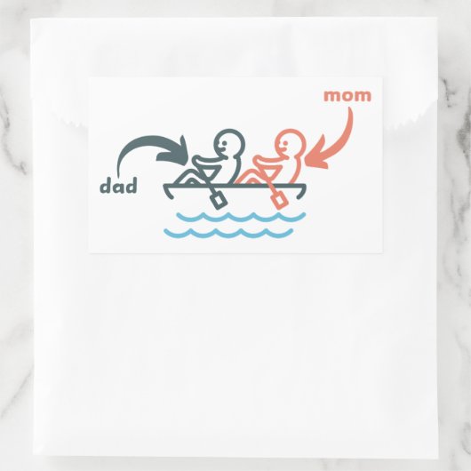 Sticker Rectangulaire Maman/Papa (Sac)