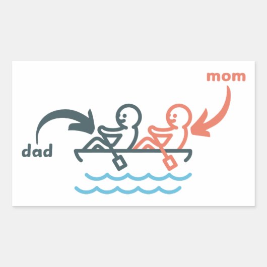 Sticker Rectangulaire Maman/Papa (Devant)