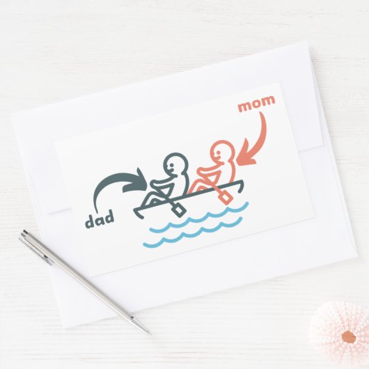 Sticker Rectangulaire Maman/Papa (Enveloppe)