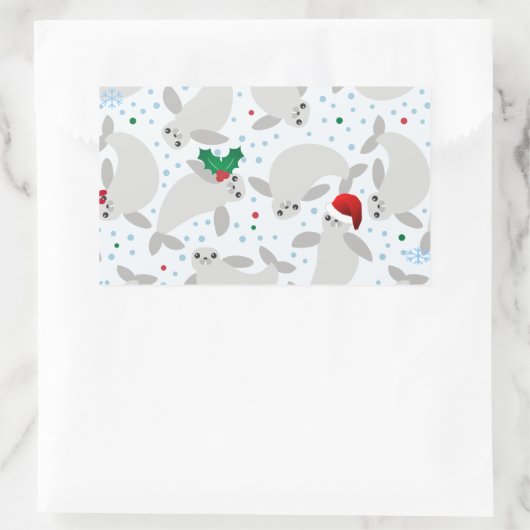 Sticker Rectangulaire manat de noël (Sac)