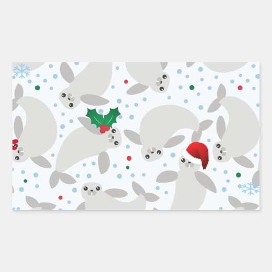 Sticker Rectangulaire manat de noël (Devant)
