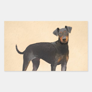 Sticker Rectangulaire Manchester Terrier Peinture Art animal original