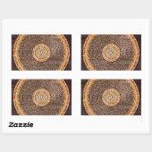 Sticker Rectangulaire Mandala Art tibétain (or et noir) (Feuille)