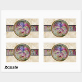 Sticker Rectangulaire Mandala Bubble Abstraite Avec Ruban (Feuille)