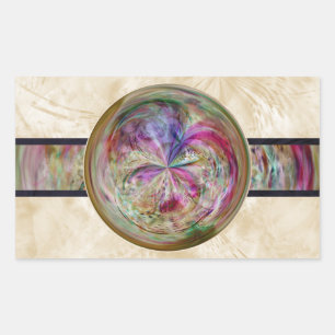 Sticker Rectangulaire Mandala Bubble Abstraite Avec Ruban