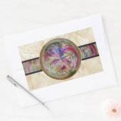 Sticker Rectangulaire Mandala Bubble Abstraite Avec Ruban (Enveloppe)