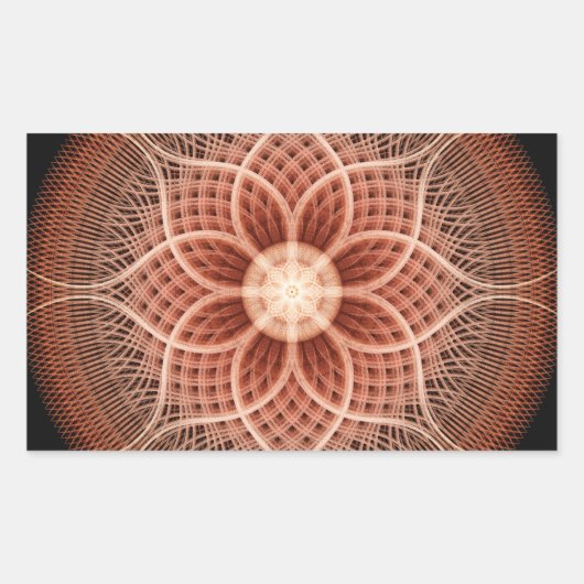 Sticker Rectangulaire Mandala de Lotus de transe (Devant)