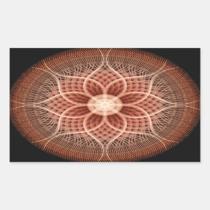 Sticker Rectangulaire Mandala de Lotus de transe
