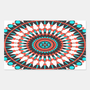Sticker Rectangulaire Mandala de Natif américain