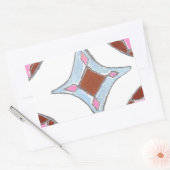 Sticker Rectangulaire Mandala Oil Peinture Art Imprimer (Enveloppe)