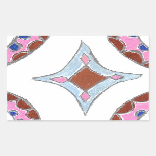 Sticker Rectangulaire Mandala Oil Peinture Art Imprimer