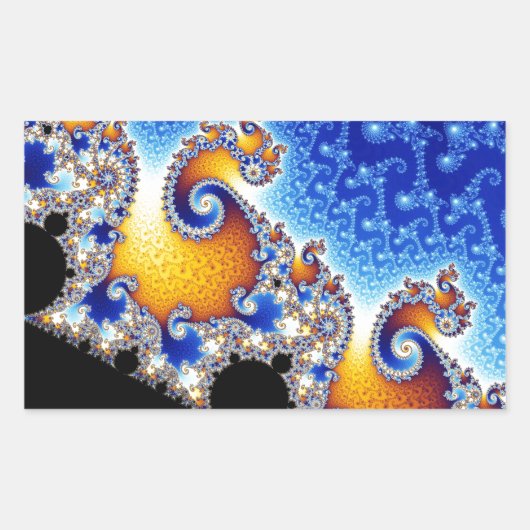Sticker Rectangulaire Mandelbrot Set Satellite Double Spirale Fractale (Devant)