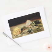 Sticker Rectangulaire Manet : Deux Roses sur une nappe (Enveloppe)
