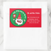 Sticker Rectangulaire Mange, dink et sois joyeux pickleball de Noël (Sac)