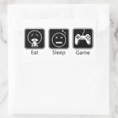 Sticker Rectangulaire Mange, Dors, Jeu (Sac)