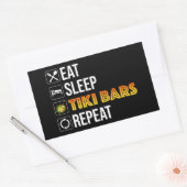 Sticker Rectangulaire Manger. Dormir. Bars Tiki. Répéter (Enveloppe)