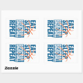 STICKER RECTANGULAIRE MANGER DORMIR BASKETBALL RÉPÉTER (Feuille)
