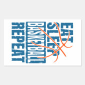 STICKER RECTANGULAIRE MANGER DORMIR BASKETBALL RÉPÉTER (Devant)