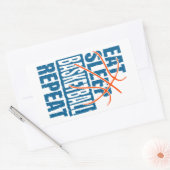 STICKER RECTANGULAIRE MANGER DORMIR BASKETBALL RÉPÉTER (Enveloppe)