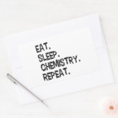 Sticker Rectangulaire Manger Dormir Chimie Répéter | Science Drôle (Enveloppe)