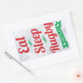 Sticker Rectangulaire Manger, Dormir, Rugby, Répéter (Enveloppe)