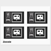 Sticker Rectangulaire Manger. Dormir. RV ! (Feuille)