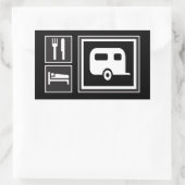 Sticker Rectangulaire Manger. Dormir. RV ! (Sac)