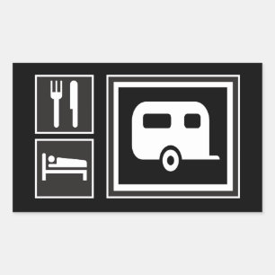 Sticker Rectangulaire Manger. Dormir. RV !