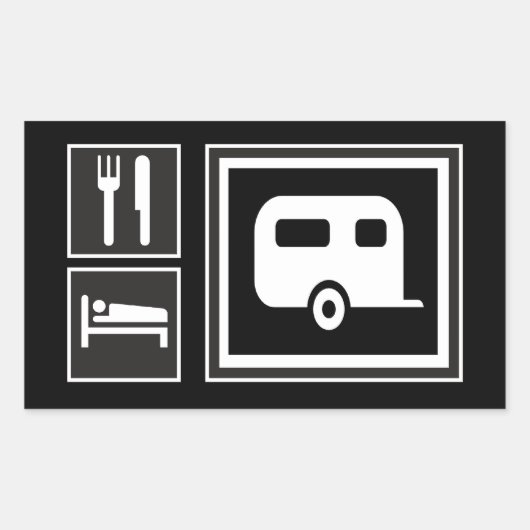Sticker Rectangulaire Manger. Dormir. RV ! (Devant)