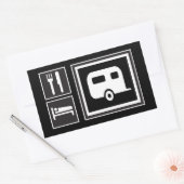 Sticker Rectangulaire Manger. Dormir. RV ! (Enveloppe)