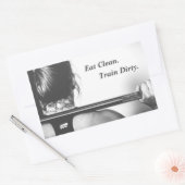 Sticker Rectangulaire Manger propre, train sale (Enveloppe)