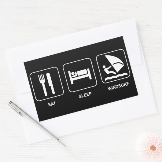 Sticker Rectangulaire Manger Sleep Windsurf (Enveloppe)