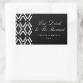 Sticker Rectangulaire Mangez, buvez et soyez marié étiquette, mini champ (Sac)