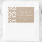 Sticker Rectangulaire Mangez, buvez et soyez marié étiquette, mini champ (Sac)