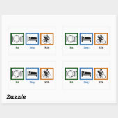 Sticker Rectangulaire Mangez la marche du sommeil (cyclistes) (Feuille)