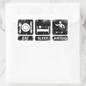 Sticker Rectangulaire Mangez l'aïkido (Sac)