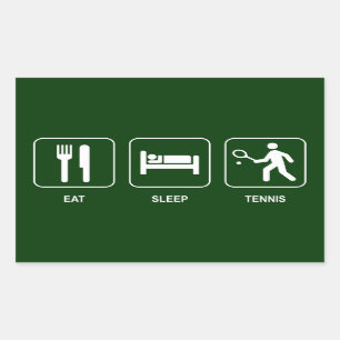 Sticker Rectangulaire Mangez l'autocollant de tennis de sommeil