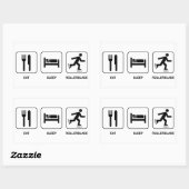 Sticker Rectangulaire Mangez le rollerblade du sommeil (Feuille)