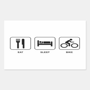 Sticker Rectangulaire Mangez le vélo de sommeil