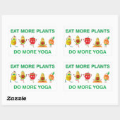 Sticker Rectangulaire Mangez plus de Plantes Faites plus de Yoga (Feuille)