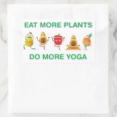 Sticker Rectangulaire Mangez plus de Plantes Faites plus de Yoga (Sac)