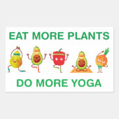 Sticker Rectangulaire Mangez plus de Plantes Faites plus de Yoga (Devant)