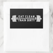 Sticker Rectangulaire Mangez propre, train sec - Exercice Inspirational (Sac)