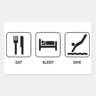 Sticker Rectangulaire Mangez Sleep Dive