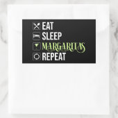 Sticker Rectangulaire Mangez Sleep Margaritas Répéter (Sac)