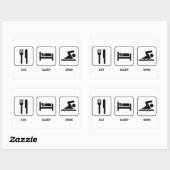Sticker Rectangulaire Mangez Sleep Swim (Feuille)